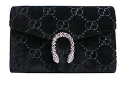 Mini Dionysus Chain Wallet, Velvet, Black, 401231.493075, T/DB/S/B, 3*